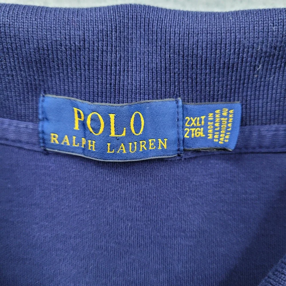 Polo Ralph Lauren Polo Shirt Mens 2XLT Navy Blue Short Sleeve Cotton Pony Logo